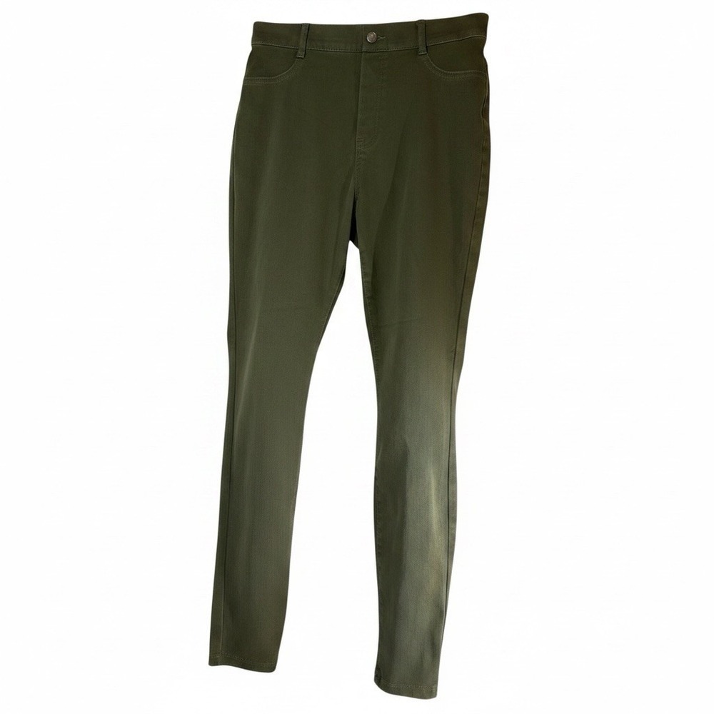 Time and Tru Pull-On Stretch Pants Women’s Size Medium (8-10) Green 28Wx28L
